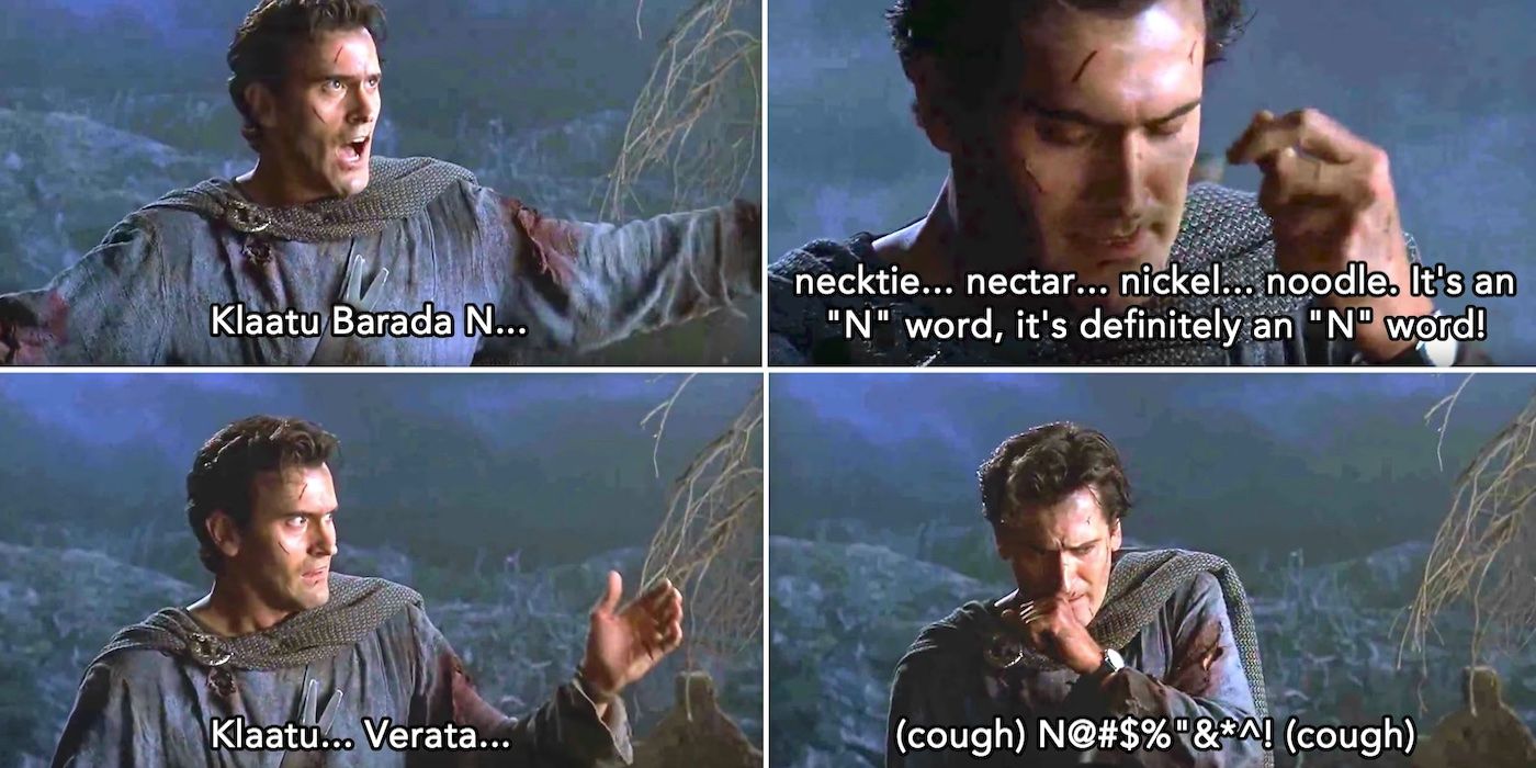 Bruce Campbell completely forgets what the wise man told him.